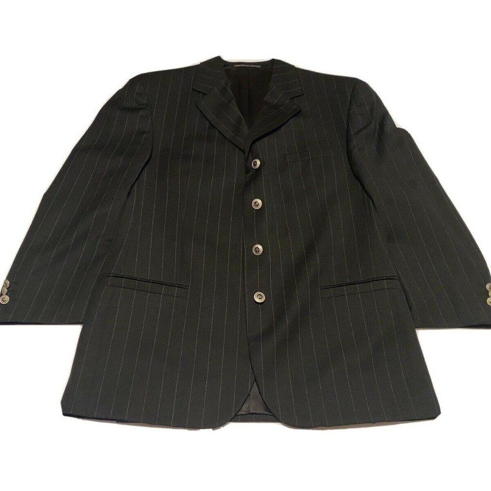 VERSACE Classic V2 Black Striped 3Btn Blazer 44R